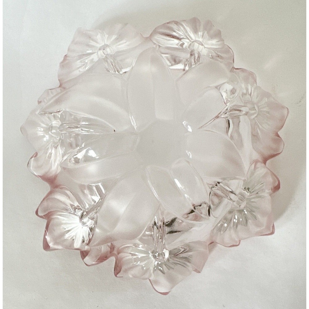 Mikasa Pink & White Crystal tulips‎ Pink Collection 7 inch bowl Decor Glass ￼￼ - Picture 12 of 14